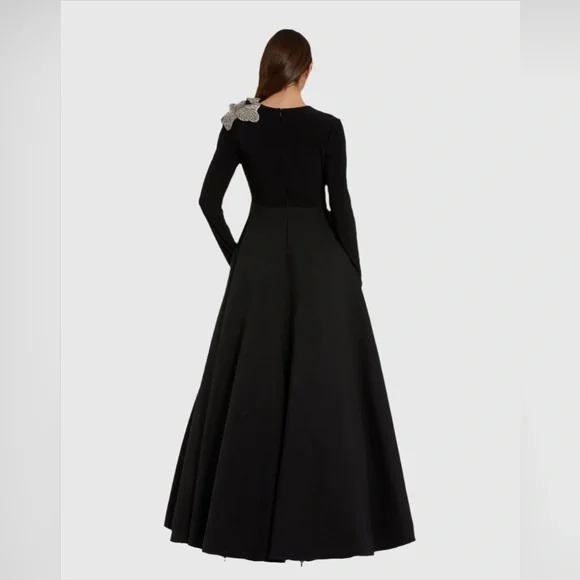 Mac Duggal Black Maxi Dress with Silver Accent - Picture 2 of 16